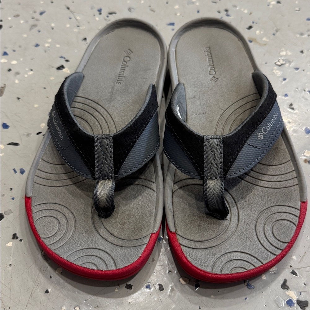 Columbia Gray and Red Sandals
